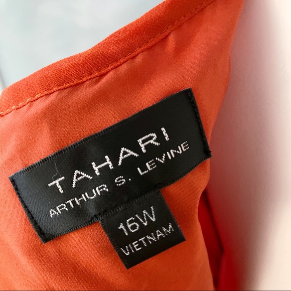 NWT Tahari ASL Chiffon Hi-Lo Halter Dress - Orange - Picture 9 of 14